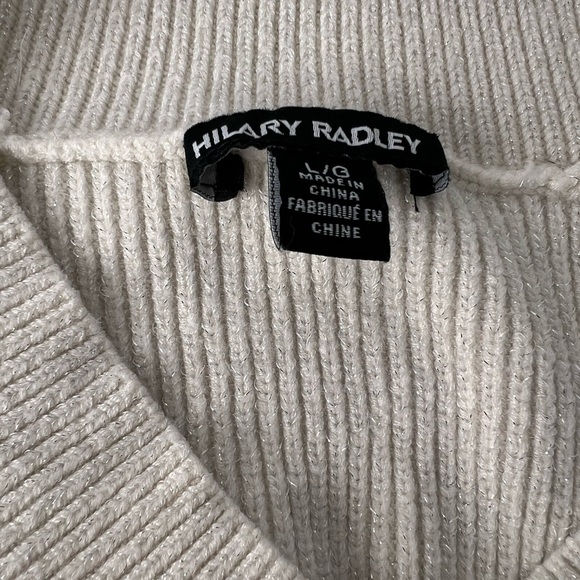 Hilary Radley Cream V-Neck Sweater - Picture 4 of 8